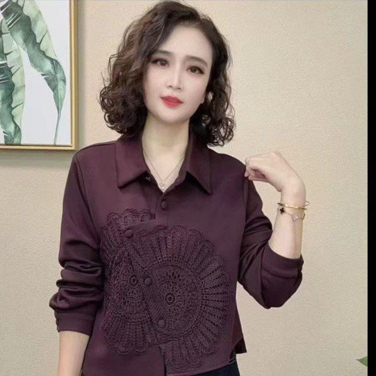 一件代发2025秋季新款时尚百搭洋气设计感蕾丝拼接气质减龄衬衫潮|undefined