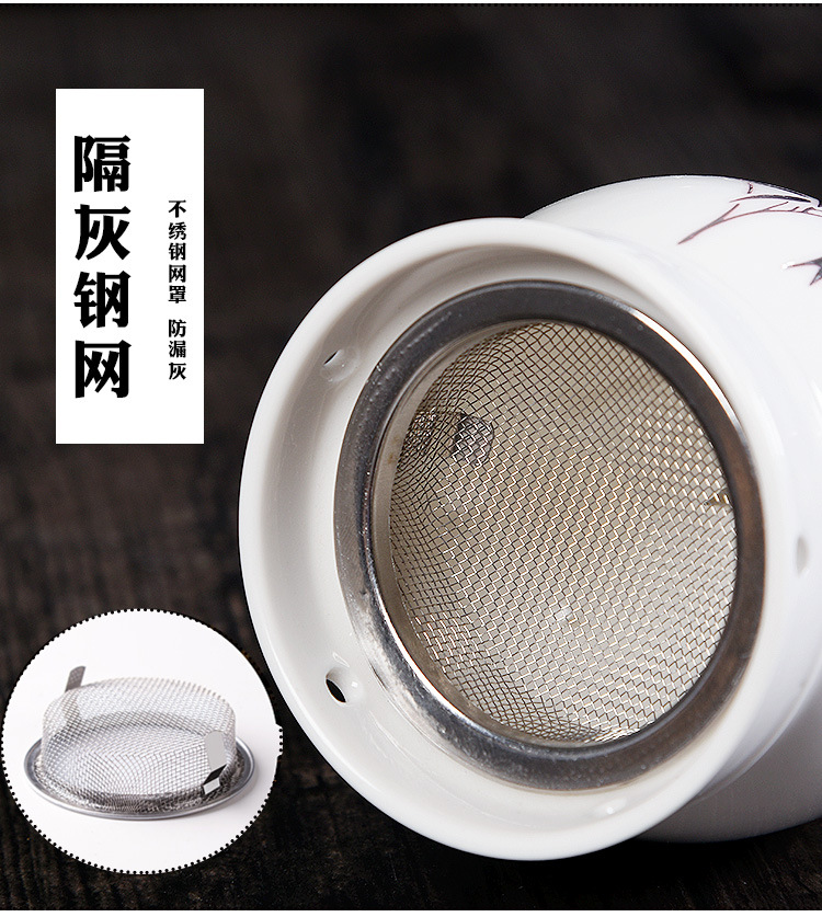 Ceramic Moxibustion Jar Double Layer Anti-Scald Design with Gua Sha Function Portable Warming Device 10.5x6.5x5.5 cm preparation