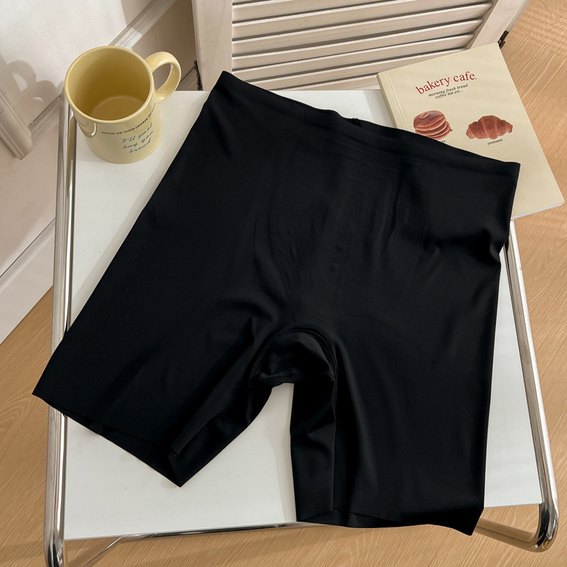 Calzoncillos bóxer para mujer de verano, seda de hielo para mujer, cintura alta sin costuras, talla grande, abdomen, pantalones de seguridad de cuatro esquinas dos en uno, delgados