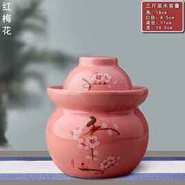 景德镇陶瓷泡菜坛子四川腌制咸菜泡椒腌制酱菜双盖坛子密封储物罐