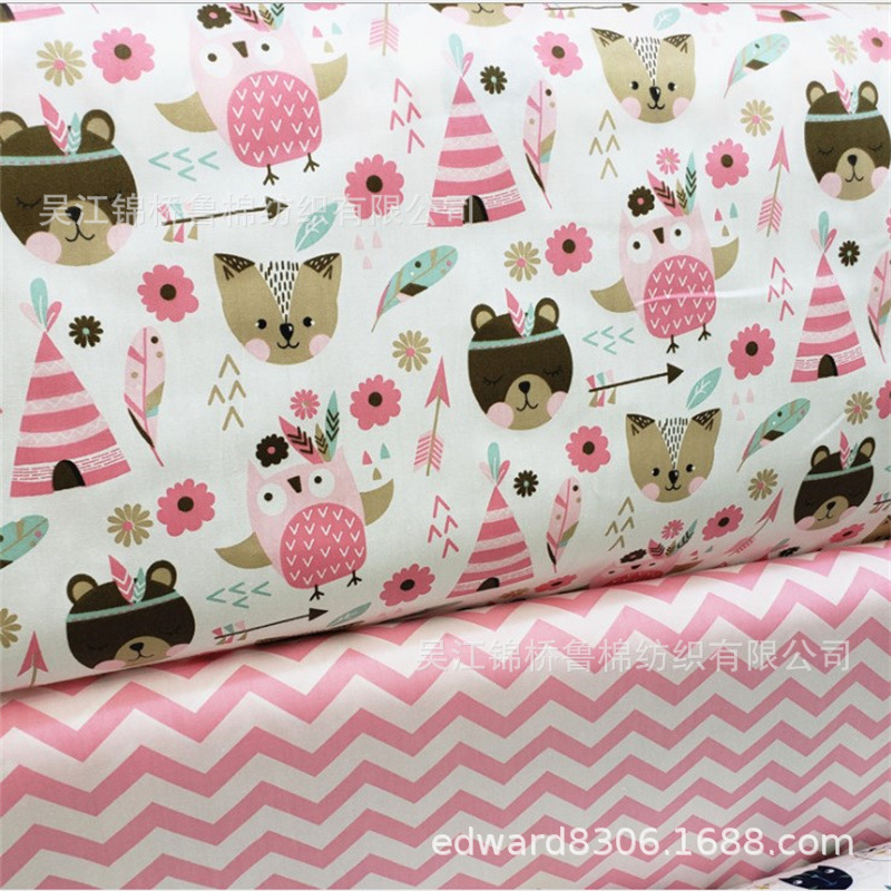 Cotton cartoon printed shirt cloth 60*40 non-fluorescent class A children's cotton wide organic cotton printed bed single cloth