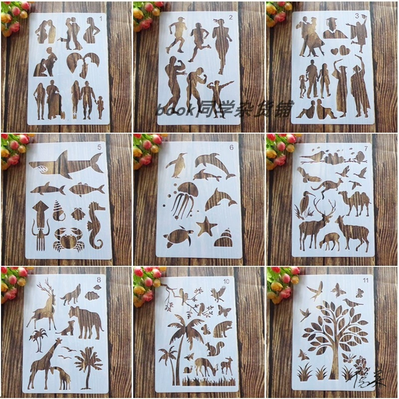 Полый шаблон для рисования, силуэт живописи, персонаж, акриловая картина маслом, настенная живопись, книга для путешествий, форма, заводская шаблонная карта