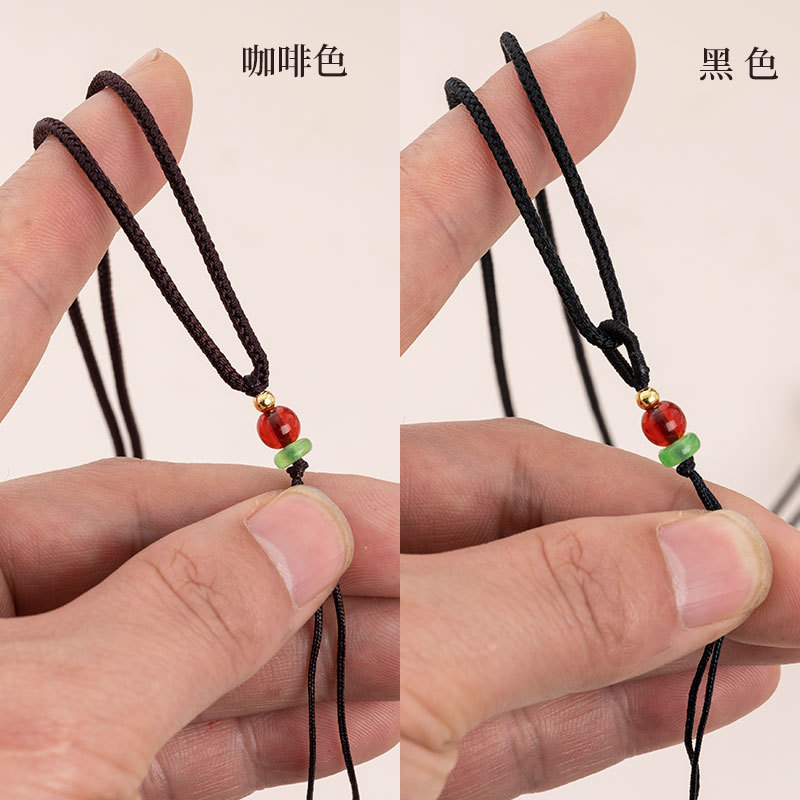 손으로 짠 DLY 펜던트 로프 손으로 꼬인 조절 가능한 목걸이 로프 마노 크리스탈 홀터넥 넥 실버 쥬얼리 매는 밧줄 얇은