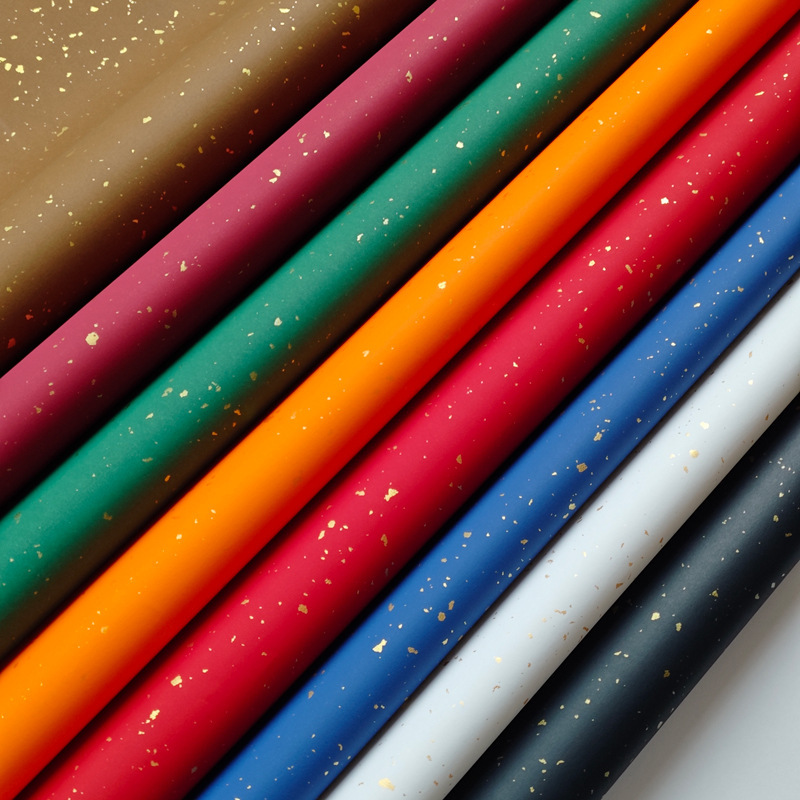 Wholesale Large Sheets of Gold-Stamped Special Paper, Thickened with Gold Dots, Gift Wrapping Paper, Gift Box Materials, Handmade Paper
