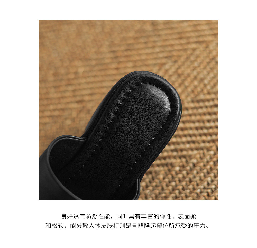 Dép sandal nữ xỏ ngón đế dày in chữ mùa hè da thật — màu be chi tiết 19
