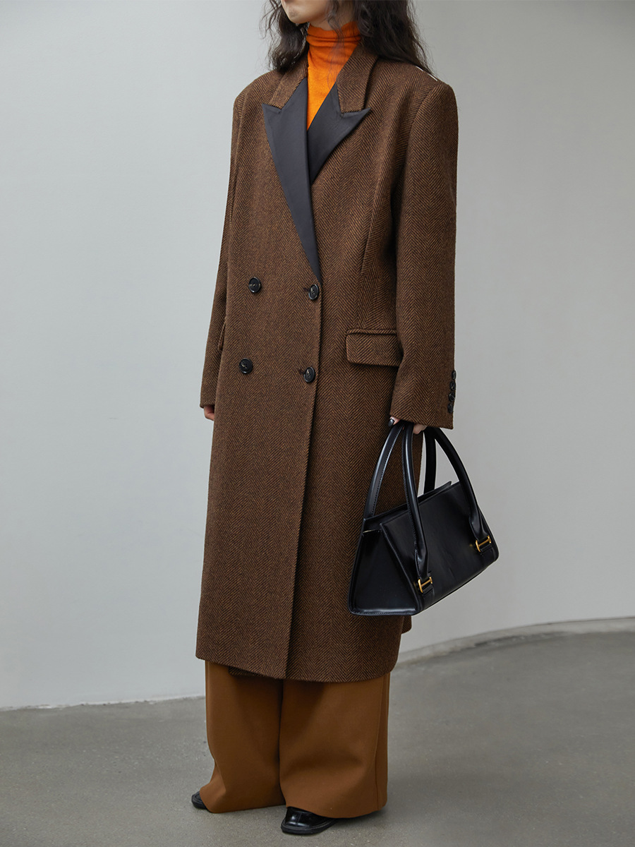 Women's Loose Extended Gun Lapel Coat Image 2