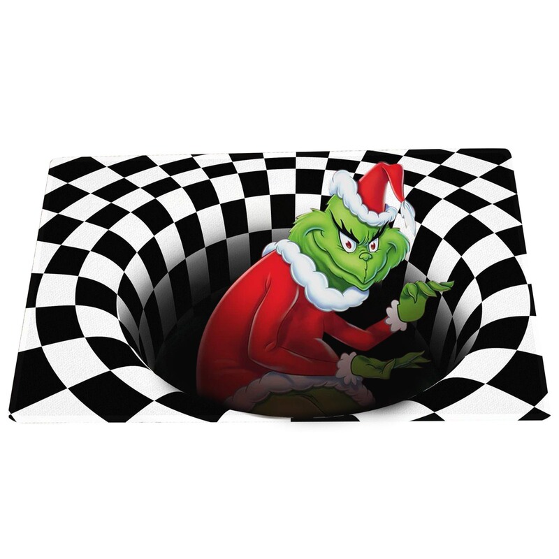 クロスボーダーのクリスマスの入り口の水晶の絨毯の足のマットは家に入って家に入るドアのマットの家庭用のお祝いの赤い漫画の滑り止めのマットに入ります。|undefined