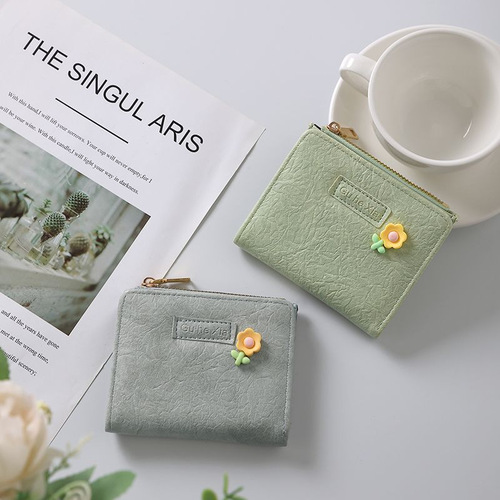 Direct Selling New Small Wallet for Women, Short Length Cute Japanese Schoolgirl Style Multi-Card Slot Card Holder Coin Purse Combo Bag