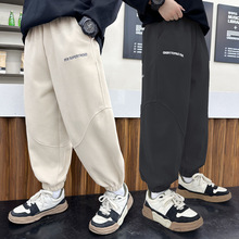 春款男童裤子2024年春装宝宝裤子酷帅休闲裤潮流韩版棉裤中大童裤