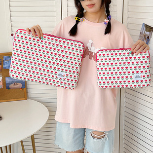 K-Style of Simple Bubble Wrap iPad Tablet Bag MacBook 13inch Cute Floral Notebook Liner Bag Ins