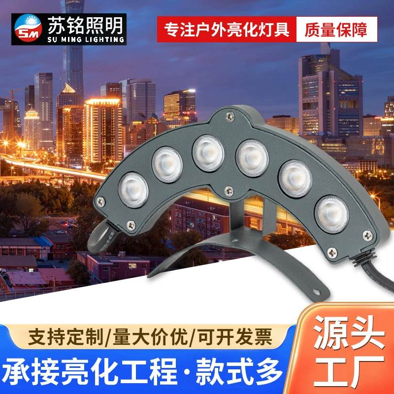 Светодиодные гофрированные светильники по индивидуальному заказу, освещение крыши древнего храма, павильона, черепичные карнизы, светильники в форме полумесяца, гофрированные светильники, уличные водонепроницаемые