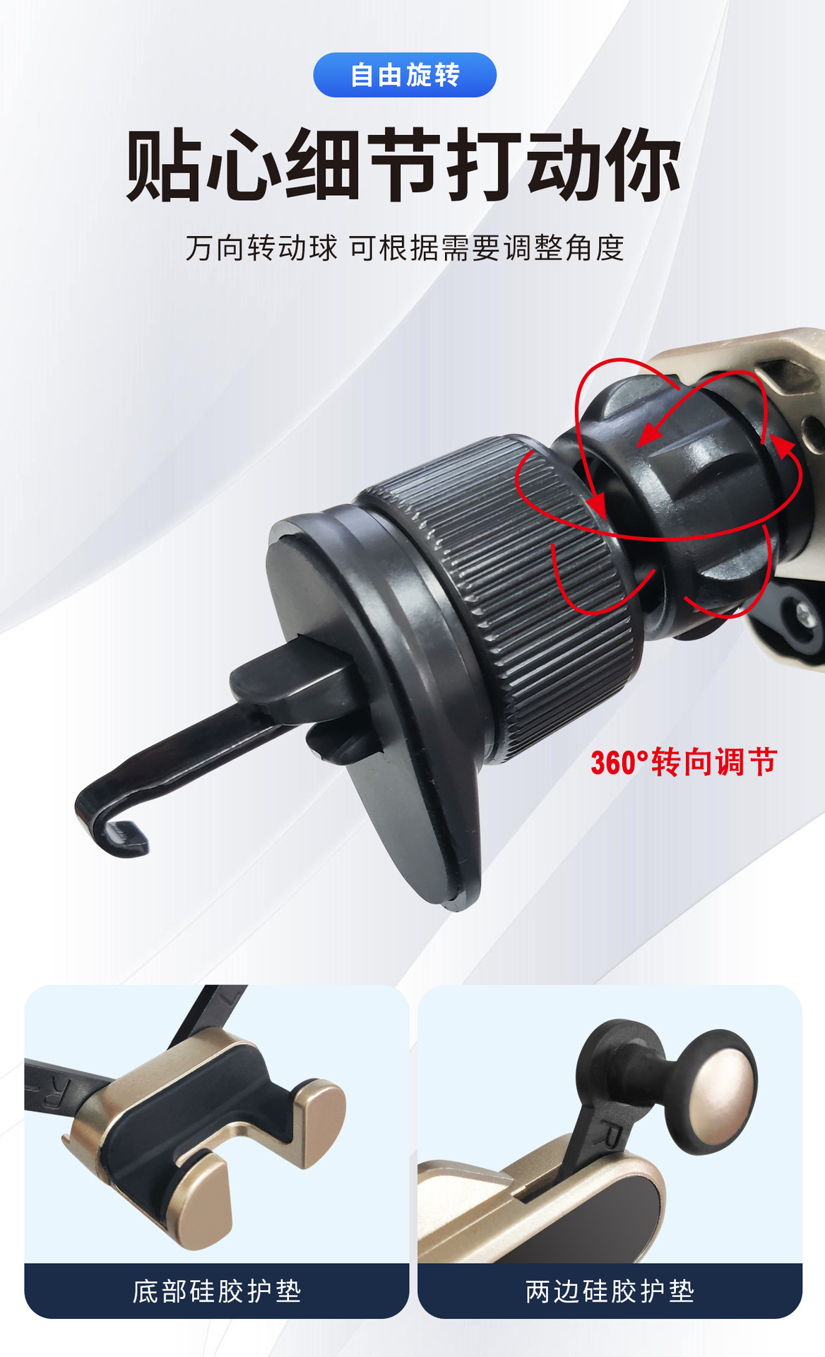 Car Mobile Phone Holder Air Outlet Mobile Phone Navigation Holder Gravity Retractable Automatic Locking Mobile Phone Holder Car New Model
