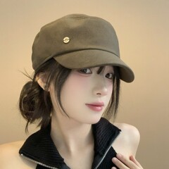 秋冬新款美拉德皮绒贝雷帽日系高级感百搭时尚显脸小画家帽蓓蕾帽