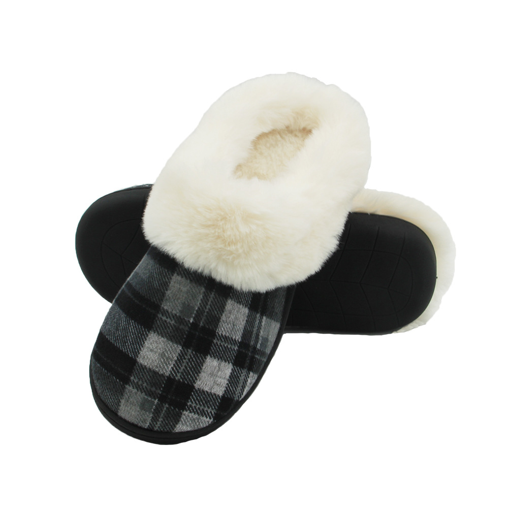 Unisex Casual Plaid Round Toe Cotton Slippers display picture 8