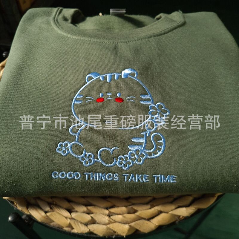 Custom Junior Korean Sports Sweater Cartoon Cute Chubby Xiaohua Cat Friends Gathering T-shirt Round Neck Shirt Europe Custom Junior Korean Sports Sweater Cartoon Cute Chubby Xiaohua Cat Friends Gathering T-shirt Round Neck Shirt Europe