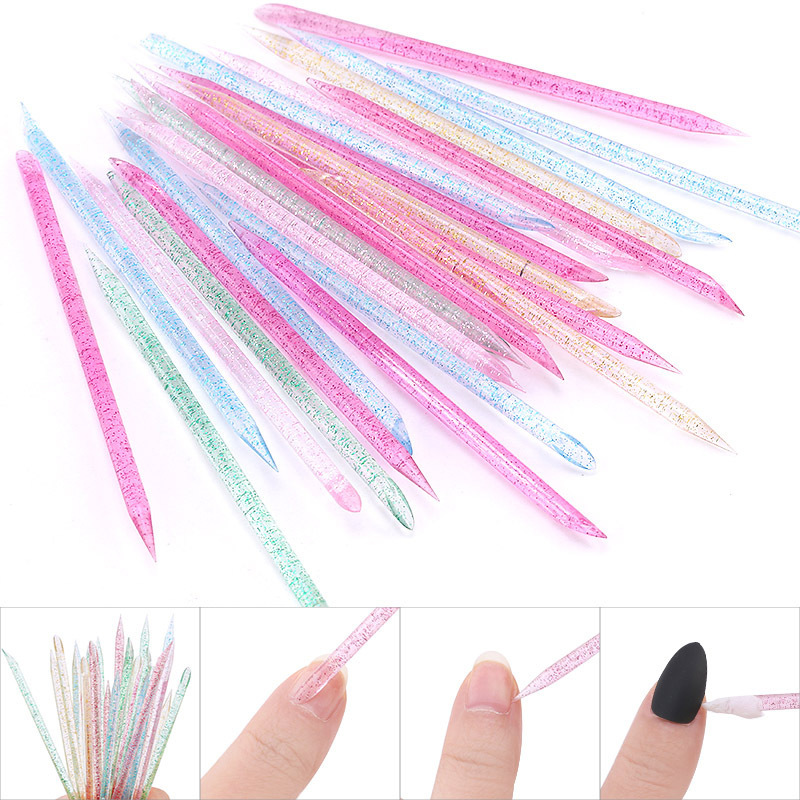 Nail art tools manicure cleaning acrylic sign double-headed dead skin push 50 bags of polishing pen drill pen dead Skin Fork