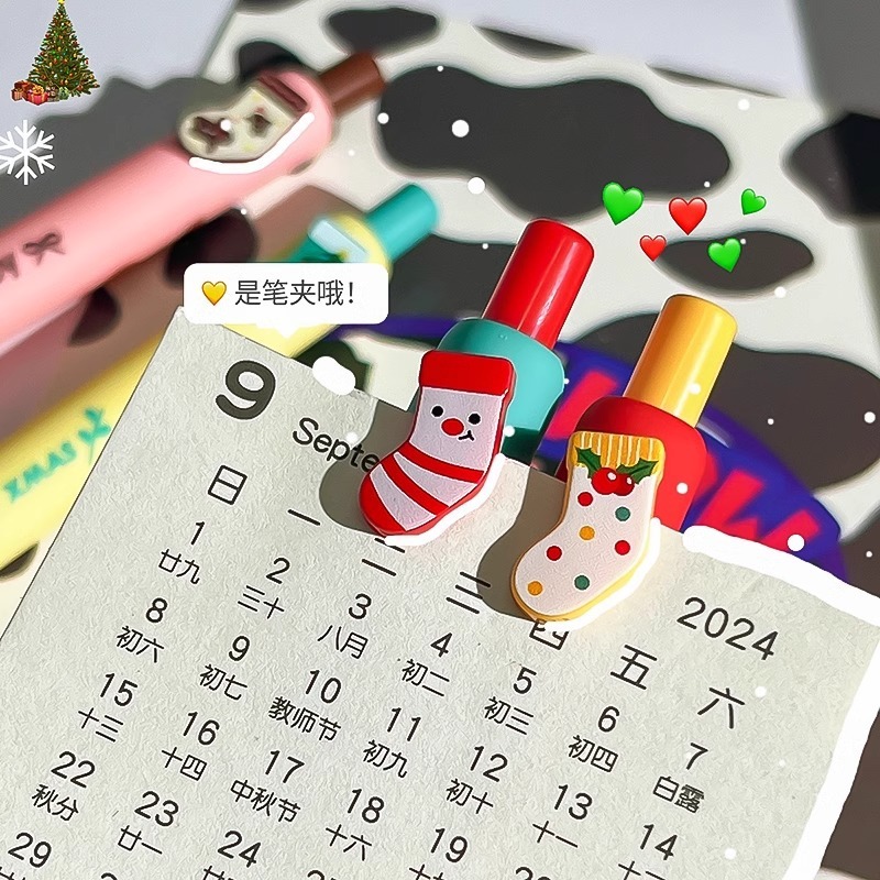 赞仕圣诞节按动中性笔ins纽扣速干限定节日礼物CS头学生刷题笔0.5|undefined