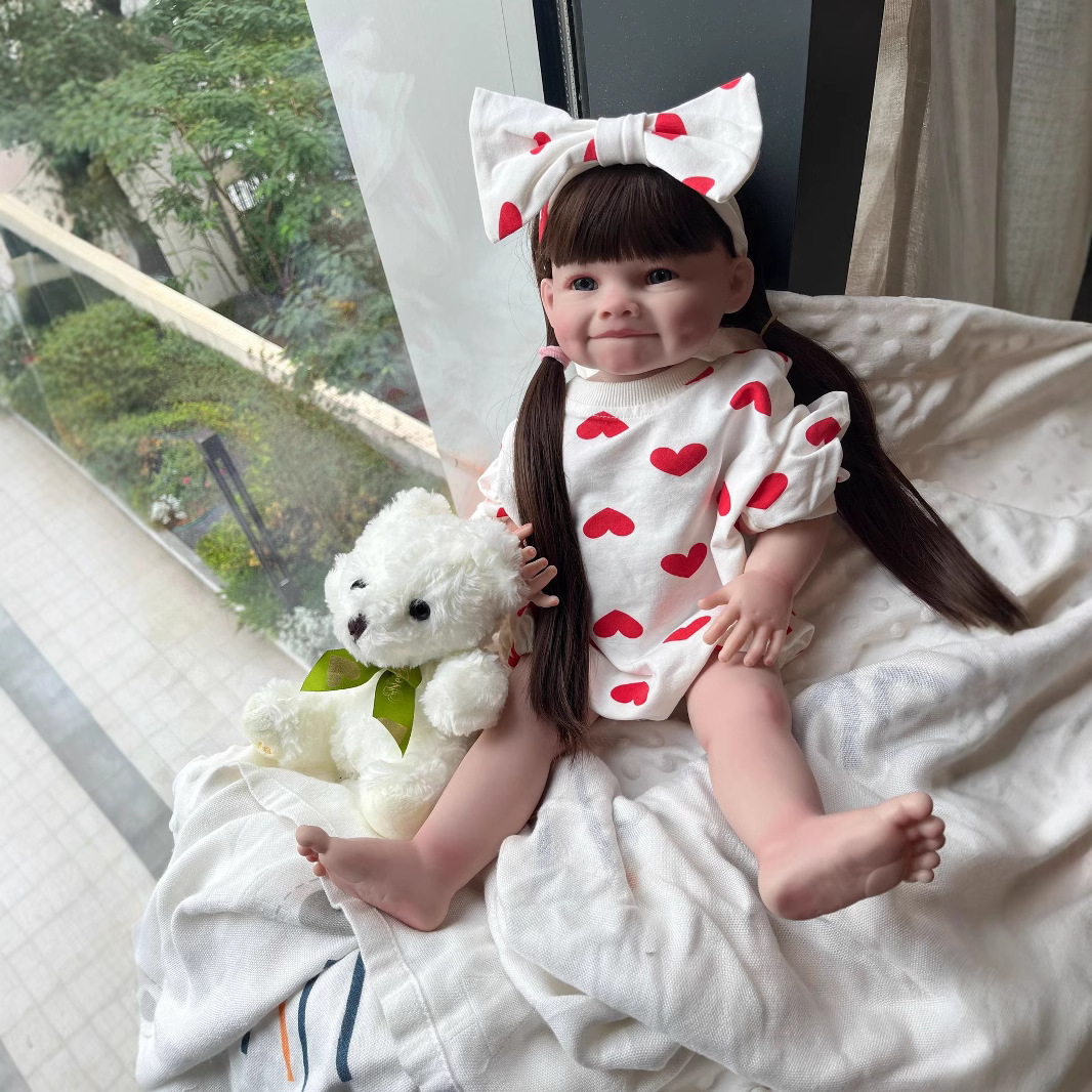 (2개) LITTLERSLOVE 55CM 풀 접착제 웃는 얼굴 시뮬레이션 중생 인형  국경 전자 상거래 공급