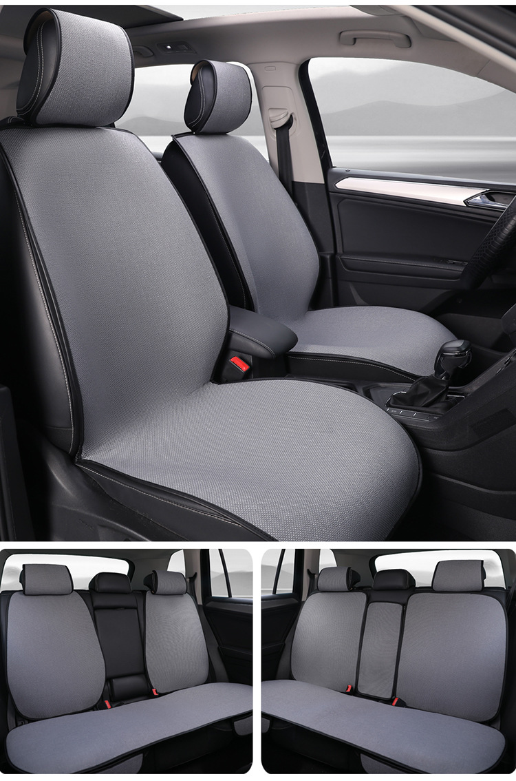 Car Seat Cushion, Universal for All Seasons, Small Three-Piece Set, Linen Car Seat Cushion, Single Piece, Summer Seat Cushion That Won'T Get Hot in the Sun