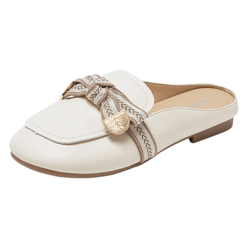 Pantuflas Aogushiden Baotou para mujer, aptas para uso en exteriores, nuevo estilo de verano 2025, estilo hada suave, zapatos de tacón bajo modernos y a la moda.