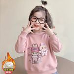 女童2025新款冬款加绒加厚卫衣拉布布玩偶休闲套头可爱保暖上衣
