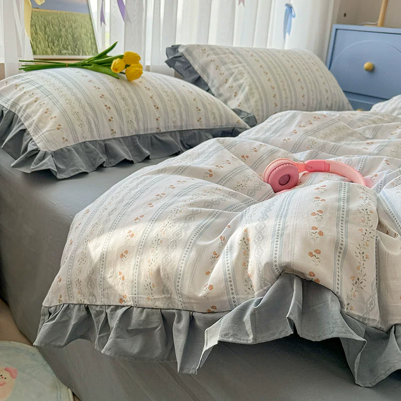 Cotton duvet cover, sheet, set, 4 piece set