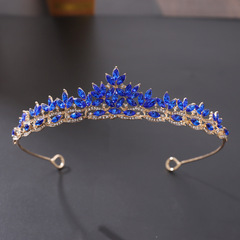 ヨーロッパ式の花嫁の簡単なクラウンの頭飾りの多色の合金のドリルのクロスボーダーの王冠の髪飾りのドレスの晩餐の髪形の装飾