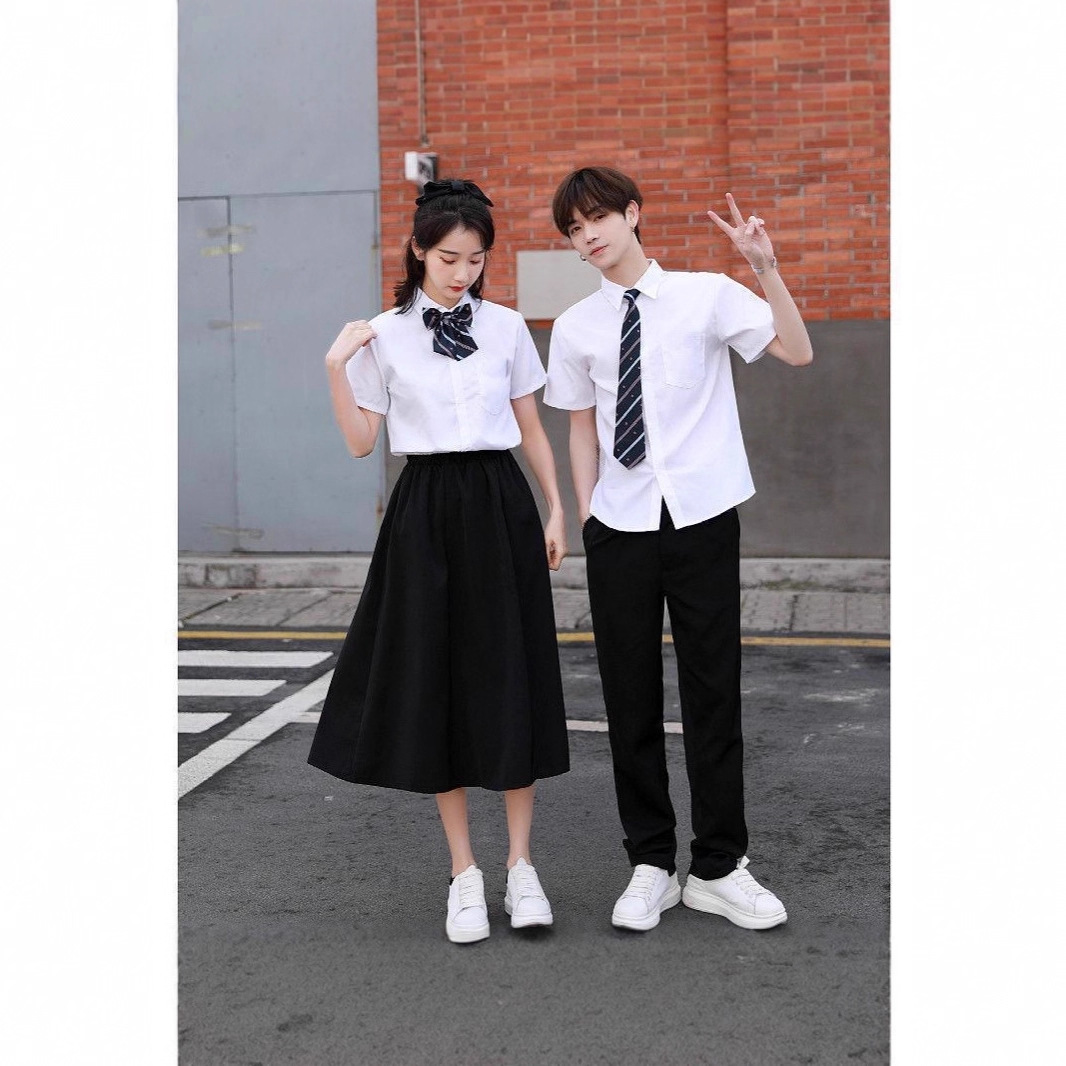 Class Uniform, College Style Summer Suit, High School Uniform, Junior High School Student, Boy and Girl Graduation Photo Performance Costume, Fresh Style