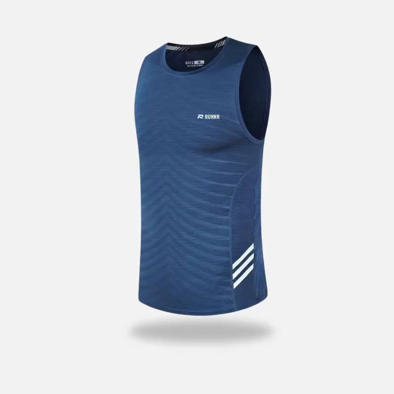 New ice silk men's summer sleeveless T-shirt vest, fashionable sports fitness quick-dry clothing, casual breathable tank top T-shirt
