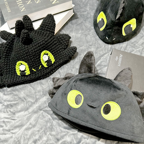 New Cartoon Cute Toothless Hat Personalized Posing Night Fury Hat Handmade Funny Woolen Knitted Hat