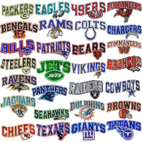 NFL American Football League team-themed sequin patches are suitable for DIY clothing and bag decoration