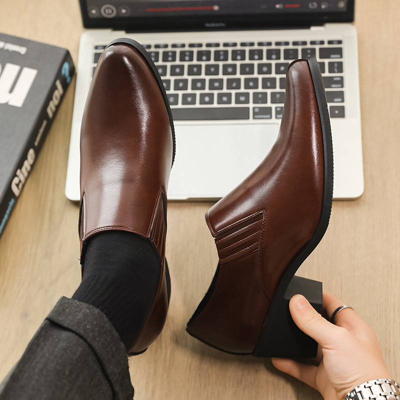 Loafers Men's Shoes Fashion Large Size Low Top Shoes Spring And Autumn New Style Sleeve Pointed Leather Shoes One Step Small Leather Shoes_vogvips.com