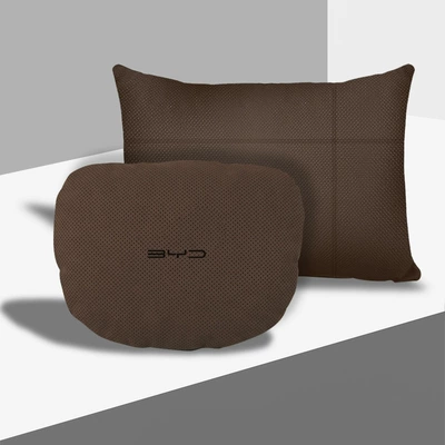Headrest — BYD Car Headrest Han Song - high-end-punching-model-mocha-brown-headrest-lumbar-support-2-pack