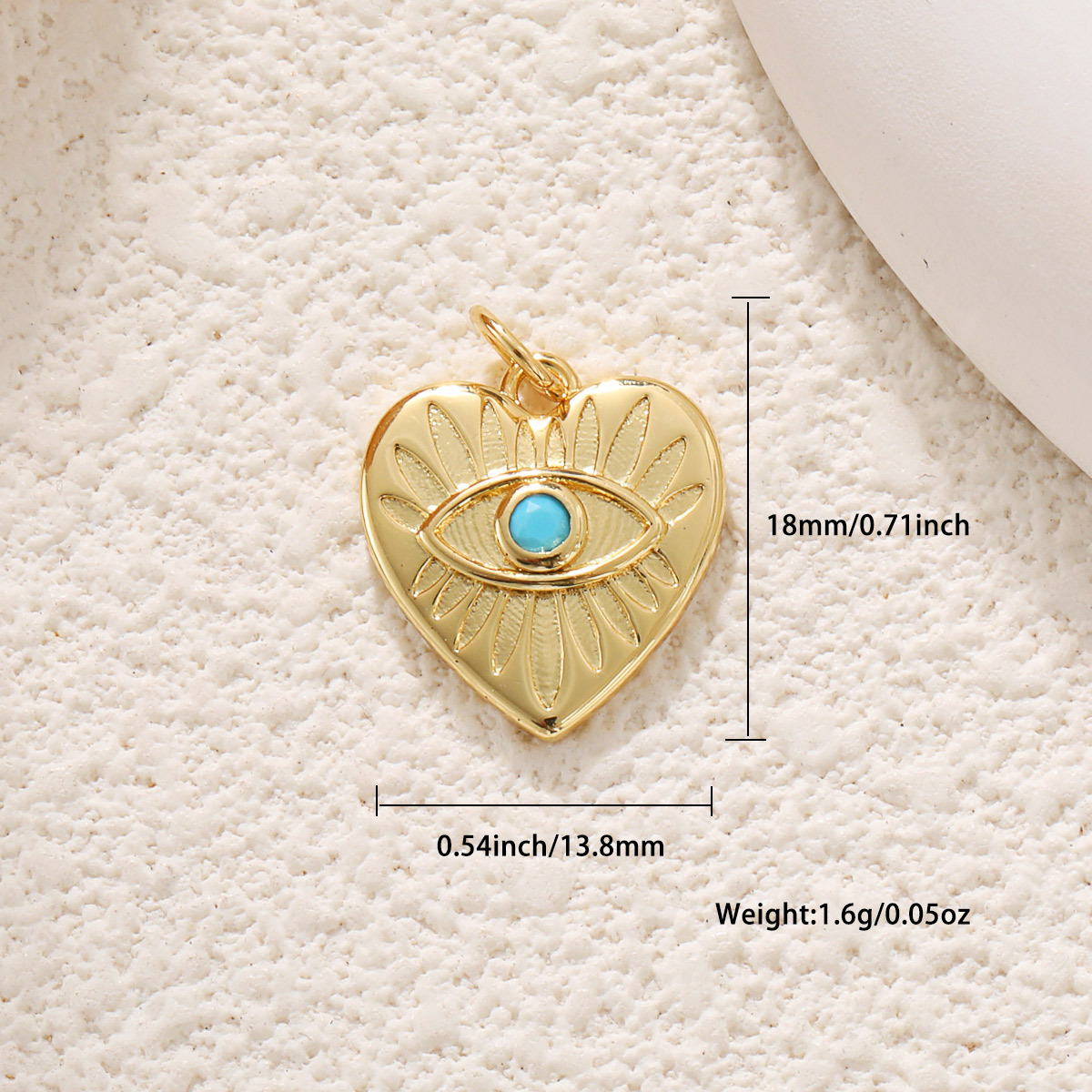 5g Weight Pendant Jewelry Making Type 13.8*18mm Jewelry Making Size Zircon Inlay Material DIY Jewelry Accessories Classification 1 Piece Quantity Copper Material Eye Pattern Enamel, Inlay Design IG Style Style 1 Piece 13.8*18mm Copper Zircon Eye Pendant 20