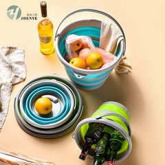 PP+TPR outdoor handle folding bucket portable folding bucket car wash car portable fishing bucket