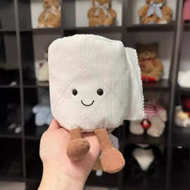 新款JCT搞怪简约厕纸毛绒公仔玩偶可爱小巧家居摆件厕纸毛绒玩具