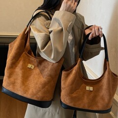 菱格链条包包女秋冬2025新款小众设计单肩斜挎包安可拉红色水桶包