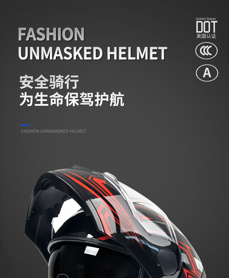 Ad Electric Motorcycle Helmet Men's and Women's Motorcycle Safety Helmet All-Season Full-Face Helmet 3C/Dot Certified Open-Face Helmet