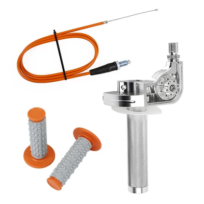 Pirates Wolf Warriors Bozor Beihai CQR250 T24 Throttle Turn Handle Throttle Line Set CNC Big Refueling (Motorcycle Handle Cover) - silver-large-twist-oil-throttle-cable-handle-glue