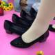Hollow Mesh Women's Shoes Summer 2022 New Mid-heel Thick Heel Breathable Soft Bottom Soft Leather Non-slip Women's Shoes for Mother