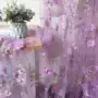 蕾丝立体紫色布料网纱