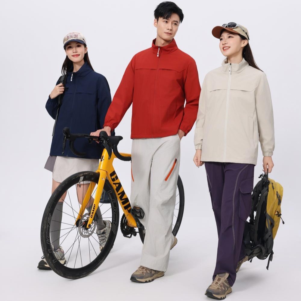 Single-Layer Stand-Up Collar Jacket for Men and Women, Thin Jacket, Customized Work Clothes, Single-Layer Printed Logo, Group Customization