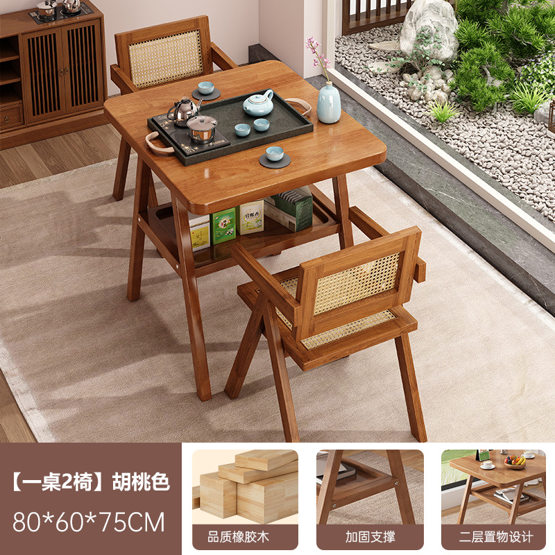 Sillas caseras caseras pequeñas mesas y sillas de comedor de balcón mesas cuadradas casuales de caña modernas y simples al aire libre