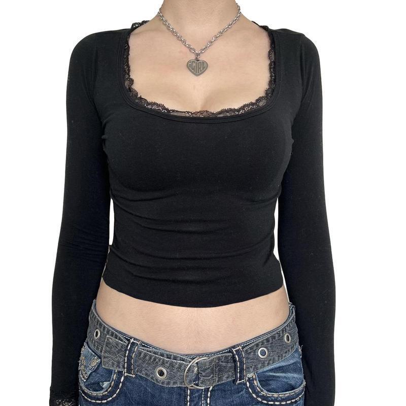 Foreign Trade Dropshipping Cross-Border Blouses Shirts Women's Lace-Trimmed Short-Sleeved Shirt Collar Long-Sleeved Shirt