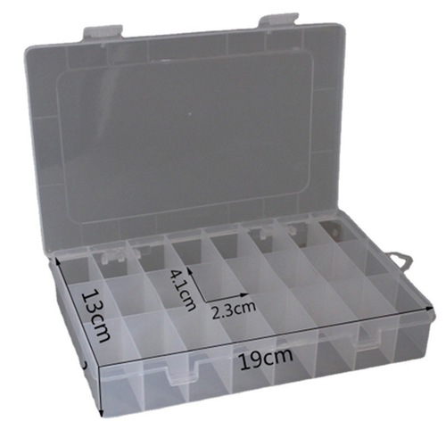 High fixed 24 grid plastic box transparent covered parts storage box classification component product packaging box wholesale PP