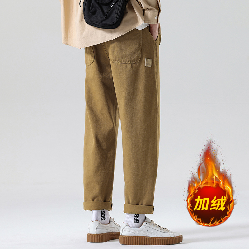 winter keep warm spring black trousers