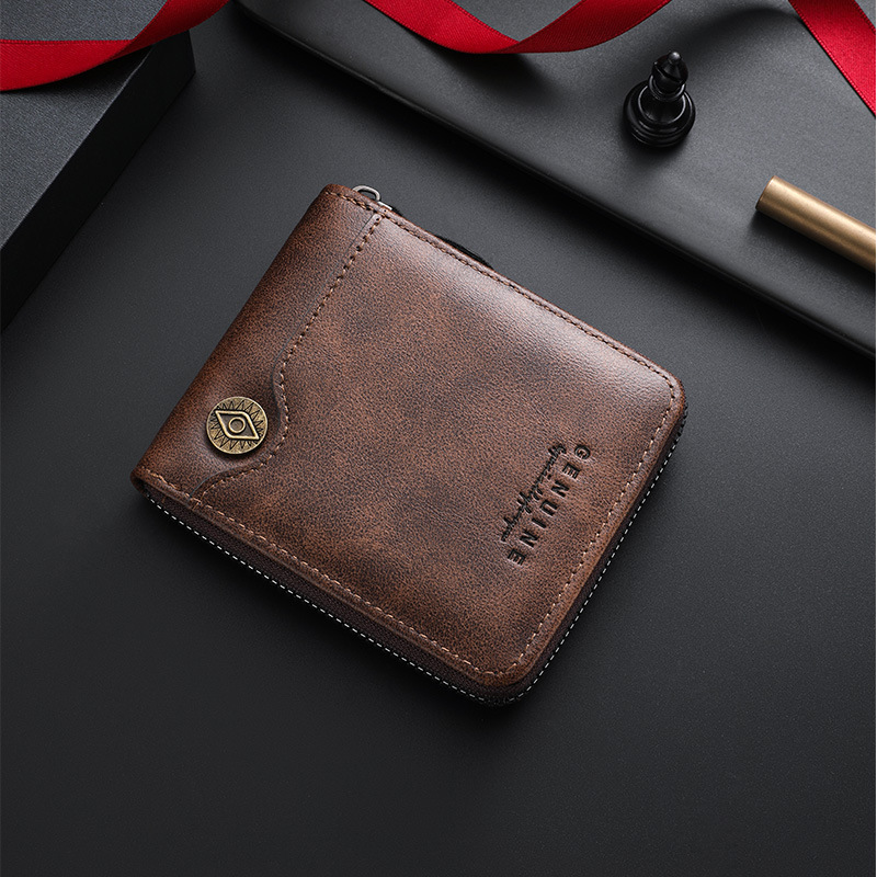 New Style Men's Short Wallet, Fashionable and Casual, Large Capacity, Multiple Card Slots, Coin Pocket, Men's Zipper Wallet New Style Men's Short Wallet, Fashionable and Casual, Large Capacity, Multiple Card Slots, Coin Pocket, Men's Zipper Wallet