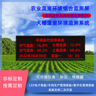 Greenhouse Environmental Data Monitoring Display Agricultural Soil Temperature and Humidity Illumination Detection Greenhouse Led Display