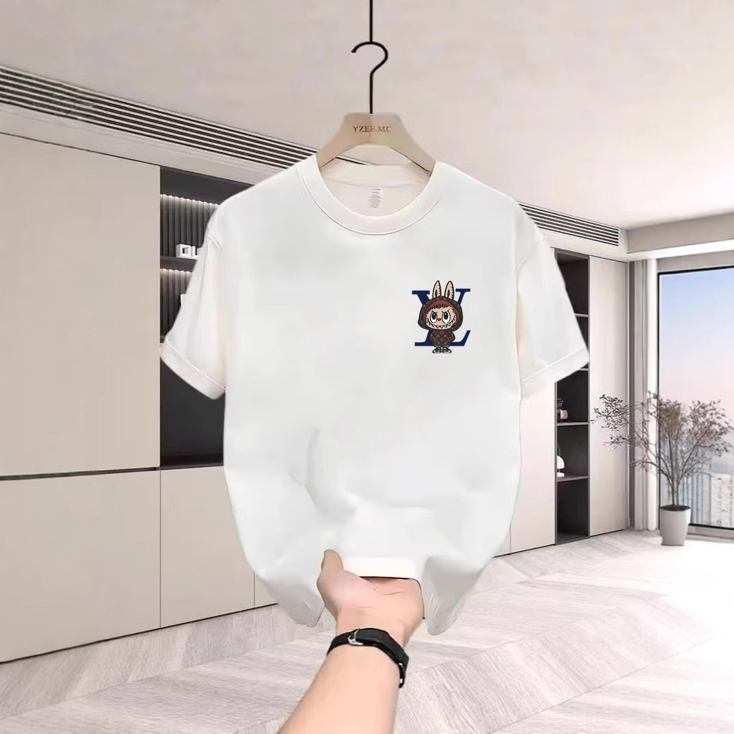 重磅潮牌纯棉印花男士短袖T恤2025新款夏季爆款潮流休闲圆领体恤