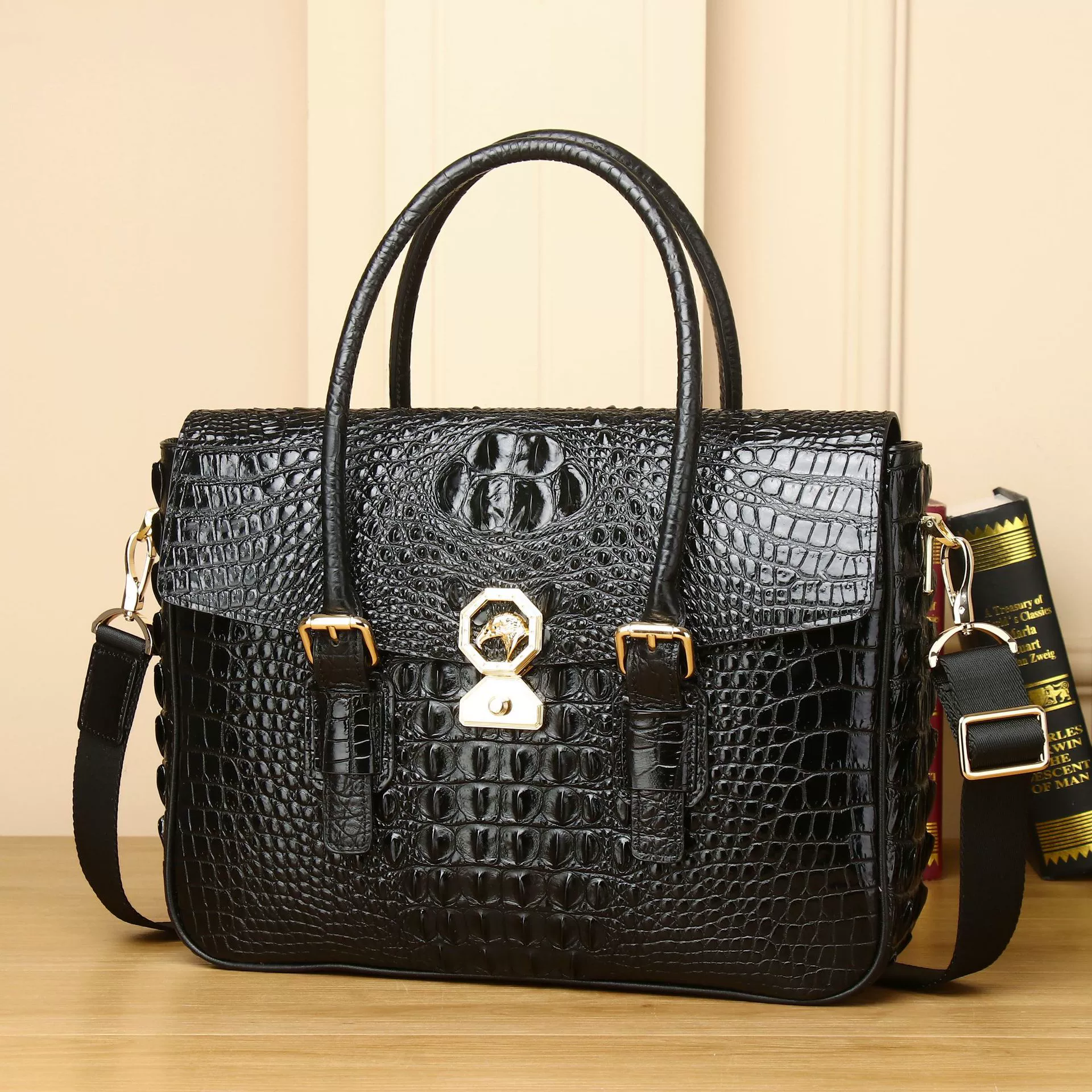 Elite laptop, bag strap one shoulder, 2022, crocodile print, simple and elegant design, business version, wholesale